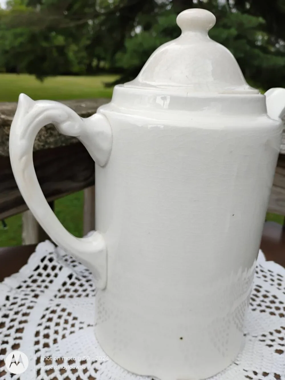 Blanke's Drip Coffee pot antique white ironstone no percolator turn of century